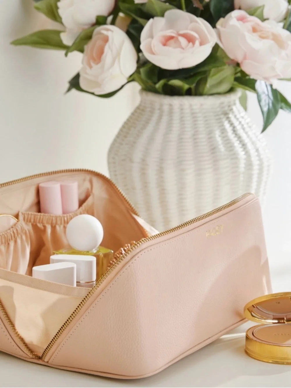 Quinn Makeup Storage Makeup Bag Blush With Mongram
